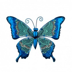 Figure d'animal en métal et cristal bleu 24 * 1 * 31cm Figure de papillon