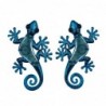 Métal et Cristal Bleu Animal Figure 1 * 13 * 30cm Ensemble de 2 Unités Figure Lézards 2 Unités