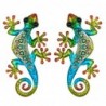 Métal Vert et Cristal Animal Figure 1 * 11 * 21cm Ensemble de 2 Unités Figure Lézards 2 Unités