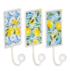 Cintre Citron avec 3 Crochets - Accessoire Décoratif pour Cuisine et Salle à Manger, Idéal pour Fruits et Légumes