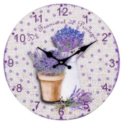 Horloge murale décorative lavande, style vintage pour la maison, parfaite pour les cadeaux et la décoration intérieure