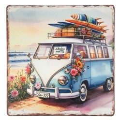 Plaque murale de van vintage, décoration de camping-car en métal, ornement rétro, style surf, cadeau idéal pour les