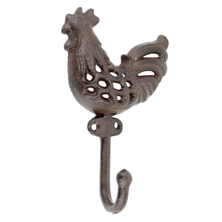 Cintre décoratif pour poulet pour jardin, porte-manteau rustique en fonte, ornement mural original et fonctionnel