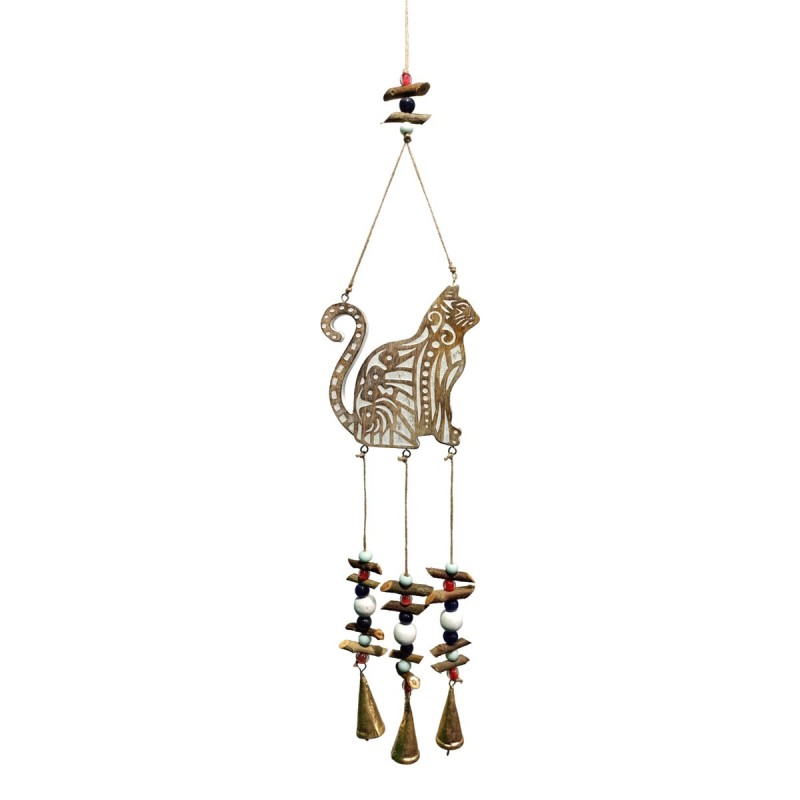Mobile chat décoratif bohème pour enfant - Pendentif en bois idéal pour chambres d'enfants et style nordique