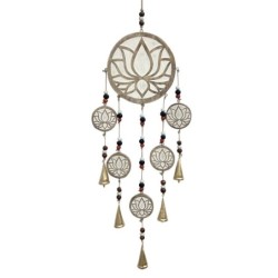 Mobile fleur de lotus bohème pour décoration murale, accessoire artisanal à suspendre pour un style unique dans la maison