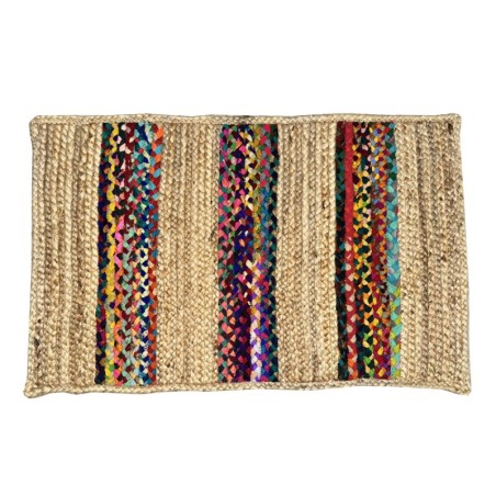 Tapis d'entrée 50x80cm en jute et coton, idéal pour décorer votre maison, textile de haute qualité pour un style moderne