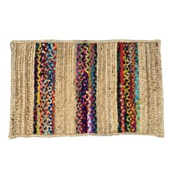 Tapis d'entrée 50x80cm en jute et coton, idéal pour décorer votre maison, textile de haute qualité pour un style moderne