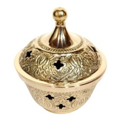 Brûleur d'encens doré en laiton, porte-encens décoratif pour aromathérapie et relaxation à la maison