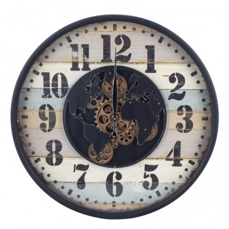 MDF blanc et horloge en métal 60*8*60cm