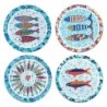 Dessous de plat en céramique avec motif poisson Trencadis, ensemble de 4 unités pour décoration de table et cadeaux spéciaux