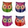 Sac à main en cuir multicolore 9 * 3 * 9cm Ensemble de 4 unités Sac à main hibou