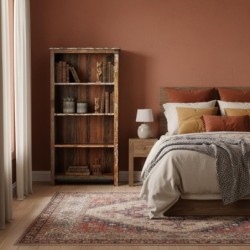 Étagère de rangement en bois, design moderne, étagère décorative pour salon, bureau, style ethnique