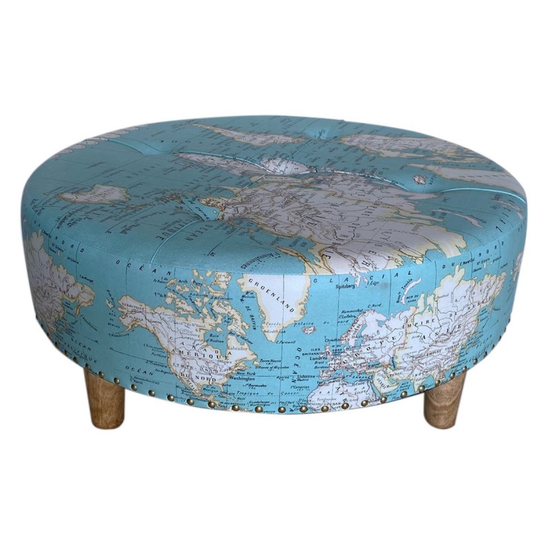 Tabouret MDF bleu et PVC 33*80*80cm Tabouret Monde