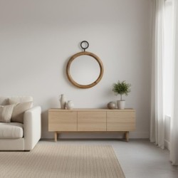 Miroir mural décoratif rectangulaire, idéal pour la salle de bain, la chambre ou le salon. Cadre robuste, design moderne.