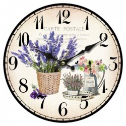 Horloge MDF lilas 34*4*34cm