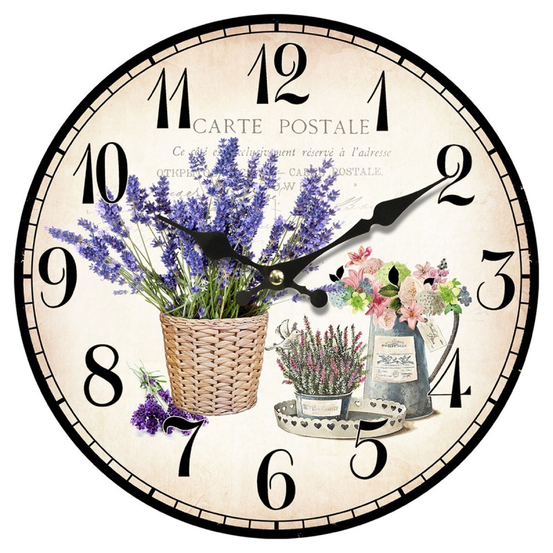 Horloge MDF lilas 34*4*34cm