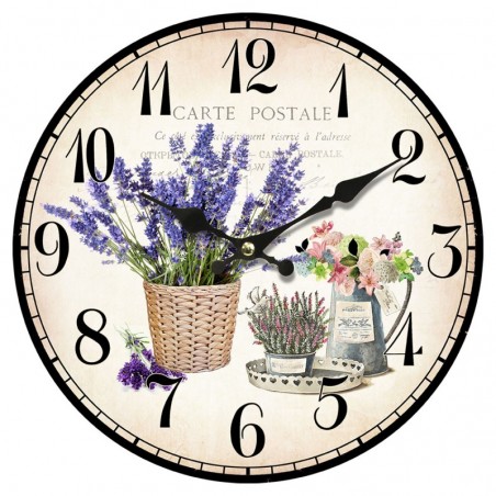 Horloge MDF lilas 34*4*34cm