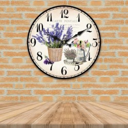 Horloge MDF lilas 34*4*34cm