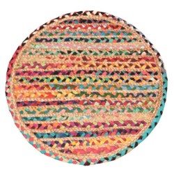 Tapis d'entrée décoratif multicolore, motif ethnique, idéal pour la maison, durable et écologique.