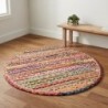 Tapis rond décoratif, entrée et salon, design moderne, antidérapant, idéal pour la maison, 90 cm, tissu résistant