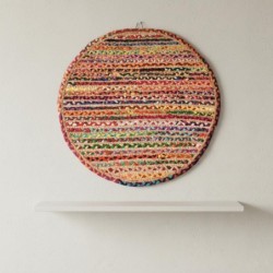 Tapis rond décoratif, entrée et salon, design moderne, antidérapant, idéal pour la maison, 90 cm, tissu résistant
