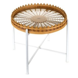 Tables d'appoint pour le salon | Table basse ronde en bambou 55x52x52cm