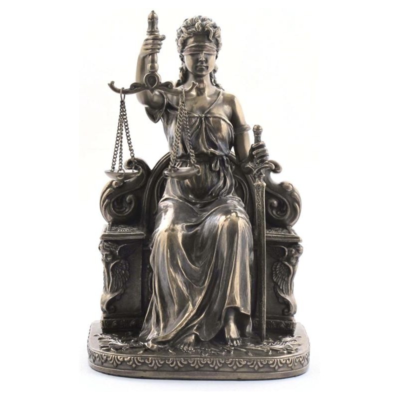 Figurine de collection de la déesse de la justice représentant la justice et l'équité. Collection Classique de Figurines en Bron