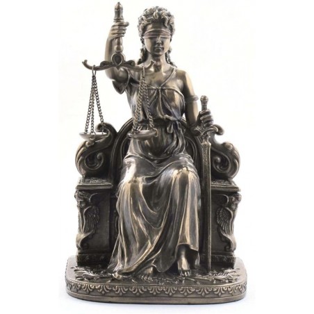 Figurine de collection de la déesse de la justice représentant la justice et l'équité. Collection Classique de Figurines en Bron