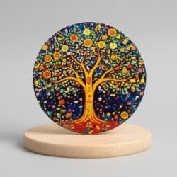 Sous-verres décoratifs Arbre de Vie, lot de 4, design unique, protection de surface, cadeau idéal pour la maison