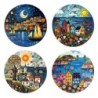 Sous-verres originaux au design maison, lot de 4, cadeau décoratif pour la maison, protège les surfaces, accessoire de table