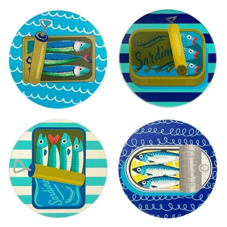 Sous-verres décoratifs en forme de sardine, lot de 4, design unique pour la cuisine et la salle à manger, cadeau original