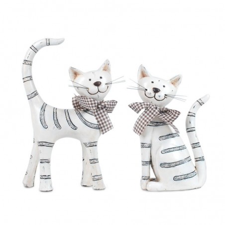 Les chats avec arc comprend 2 unités de figurines d'animaux collection romantique