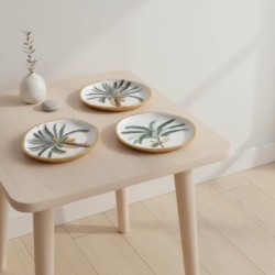 Plateau décoratif palmier, lot de 3, design moderne, idéal pour le salon, la salle à manger ou la cuisine, en aluminium durable.