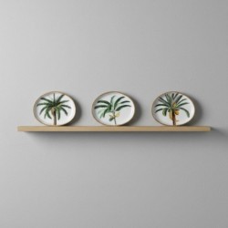Plateau décoratif palmier, lot de 3, design moderne, idéal pour le salon, la salle à manger ou la cuisine, en aluminium durable.