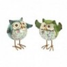 Hibou bleu et vert comprend 2 figurines d'unités Collection romantique de hiboux