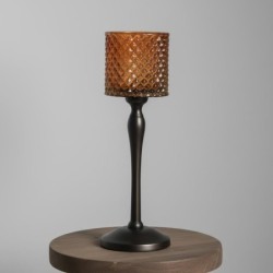 Bougeoir décoratif en aluminium fait main, design élégant pour la décoration intérieure, idéal comme cadeau.