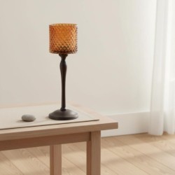 Bougeoir décoratif en aluminium fait main, design élégant pour la décoration intérieure, idéal comme cadeau.