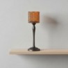 Bougeoir décoratif en aluminium fait main, design élégant pour la décoration intérieure, idéal comme cadeau.