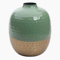 Vase décoratif moderne en métal pour salon, design contemporain, idéal pour la décoration intérieure.