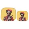 Lot de 2 plateaux décoratifs avec motifs de femmes et de fleurs, idéal pour offrir, design élégant pour la décoration