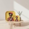 Lot de 2 plateaux décoratifs avec motifs de femmes et de fleurs, idéal pour offrir, design élégant pour la décoration