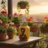 Vase décoratif représentant une femme avec des fleurs, design moderne, idéal pour le salon ou la chambre, cadeau original.