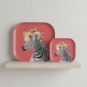 Lot de 2 plateaux décoratifs zèbre pour la maison, polyvalents pour la cuisine et le salon, design moderne et élégant.