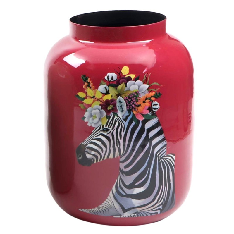 Vase décoratif en métal au design zèbre pour une décoration moderne - Idéal pour le salon, le bureau ou comme cadeau original