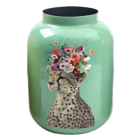 Vase décoratif en métal en forme de guépard pour le salon, design moderne, idéal pour la décoration intérieure ou comme