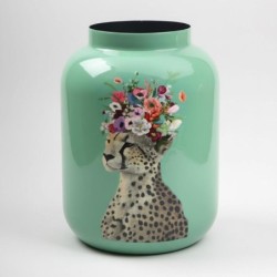 Vase décoratif en métal en forme de guépard pour le salon, design moderne, idéal pour la décoration intérieure ou comme