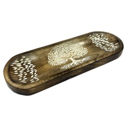 Brûle-encens en bois Arbre de Vie - Porte-encens décoratif pour l'aromathérapie et la méditation