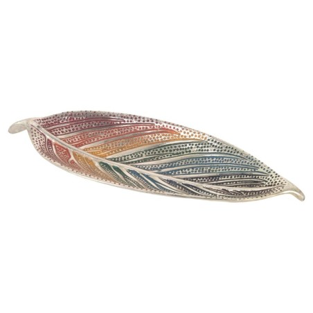 Porte-encens décoratif en forme de feuille, brûleur d'encens en aluminium fait main, accessoire d'aromathérapie zen