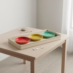 Plateau décoratif indien, lot de 3, pour la maison, design moderne, accessoire de décoration, idéal pour offrir.