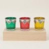 Lot de 3 bougeoirs décoratifs en verre et métal, design élégant pour la décoration intérieure, idéal pour offrir.